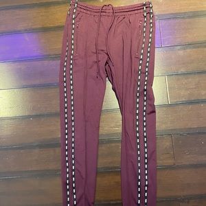 burgandy joggers from pink